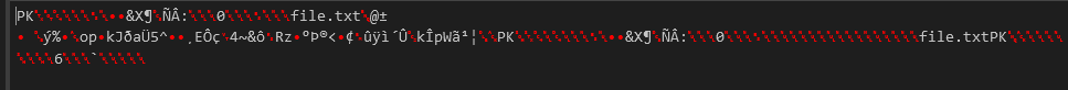 ASCII representation of zip file in cyberchef