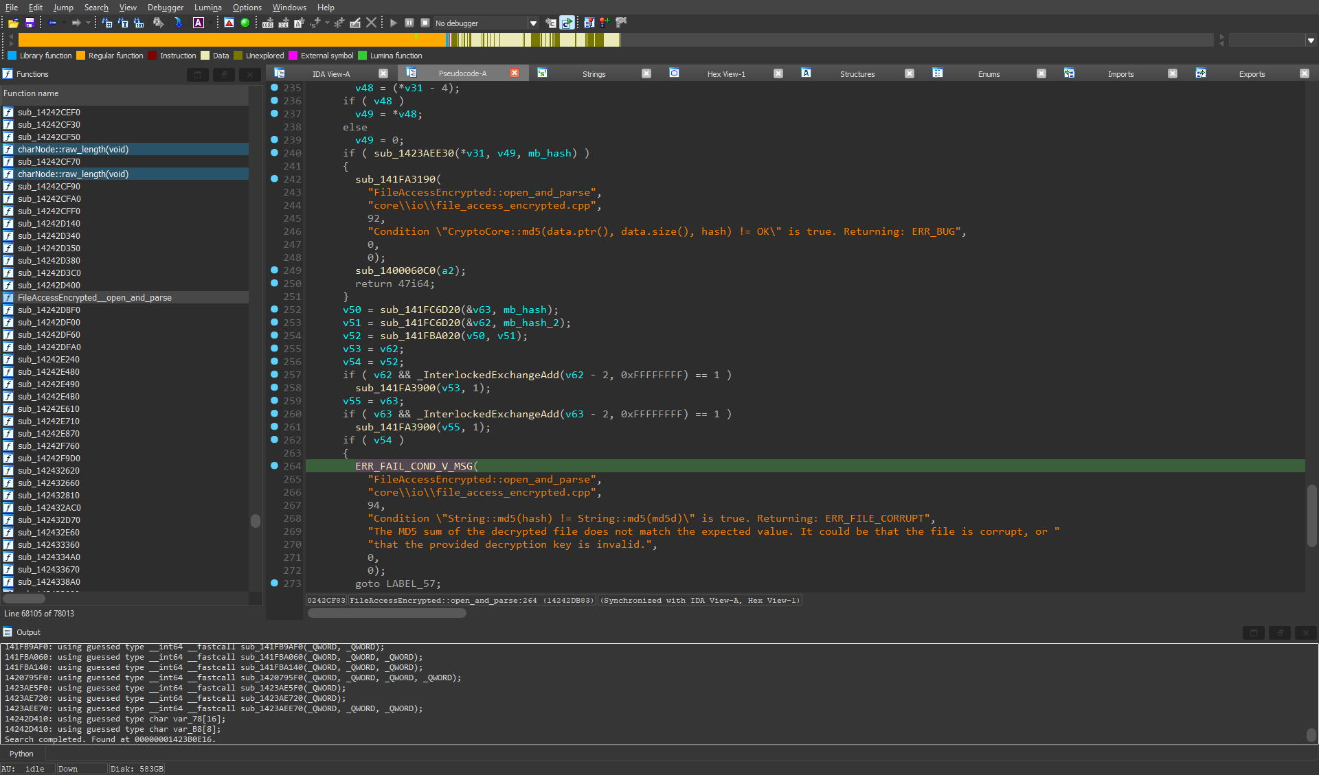 screenshot of ida pro